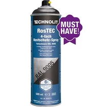 Rozsdagátló festékspray RosTEC - fekete fényes RAL9005