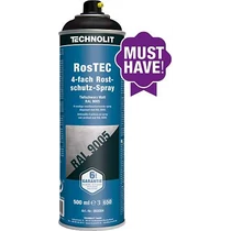 Rozsdagátló festékspray RosTEC - fekete matt RAL9005