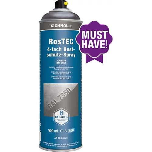 Rozsdagátló festékspray RosTEC - novaszürke RAL7350