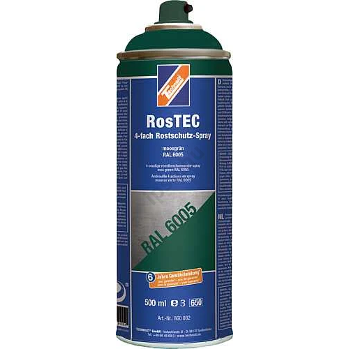 Rozsdagátló festékspray RostTEC mohazöld RAL6005, 500ml