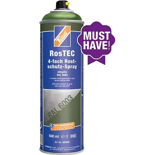 Rozsdagátló festékspray RosTEC - olivazöld RAL6003