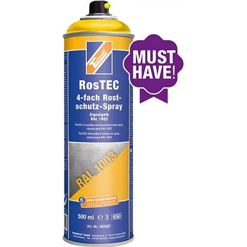 Rozsdagátló festékspray RosTEC - szignálsárga RAL1003